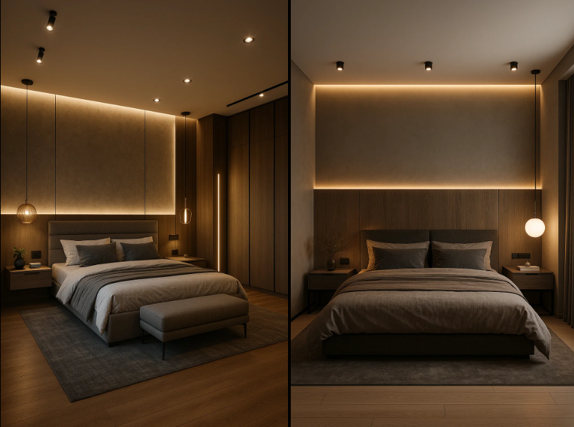 Kết Hợp ánh Sáng đèn Dowlight Và Spotlight