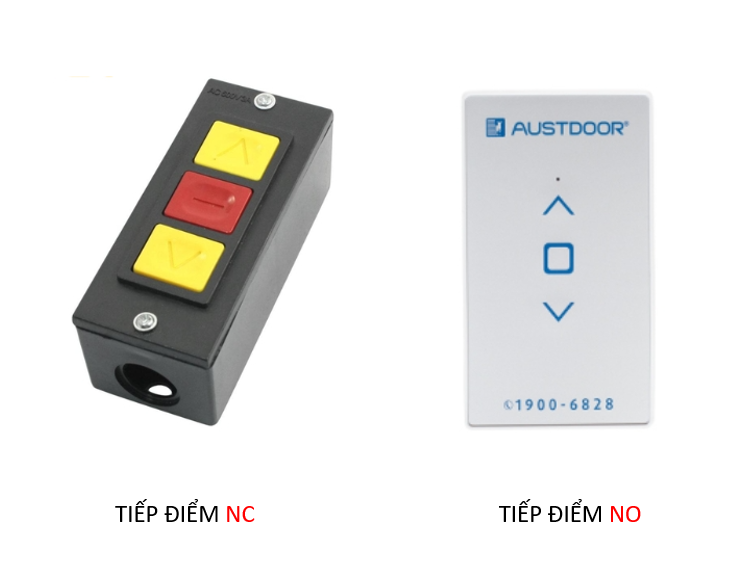 Phân Biệt Tiếp điểm Trên Nút Nhan Cửa Cuốn