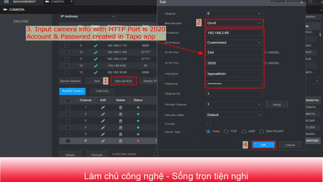 Bước 3 TrÊn Dahua
