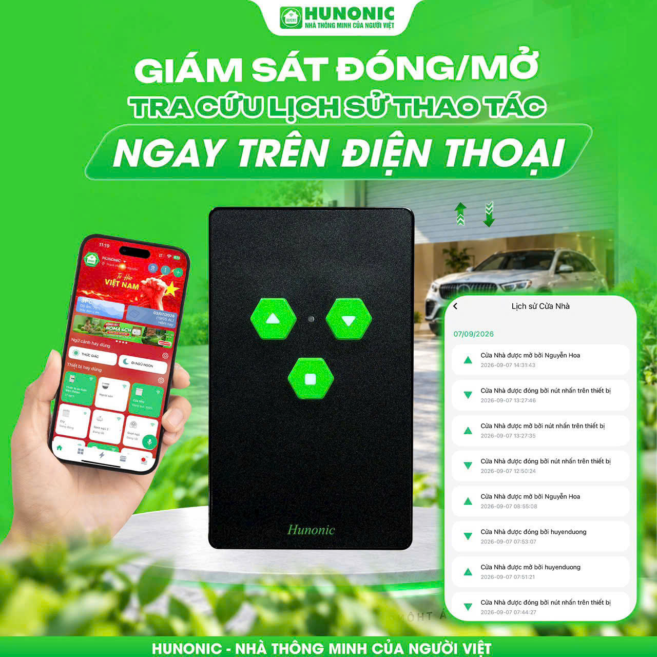 Công tắc cửa cuốn Hunonic
