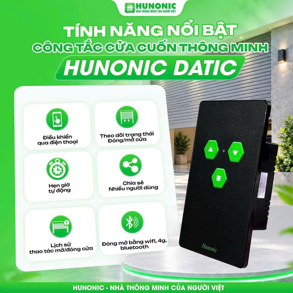 Tính năng công tắc cửa cuốn Hunonic